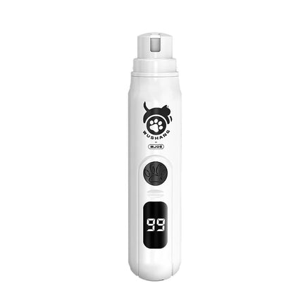 Intelligent LCD Display Pet Nail Polisher 3 Multi-Size Grinding Heads Fast Smooth Trimmer for Small & Large Pets Daily Grooming