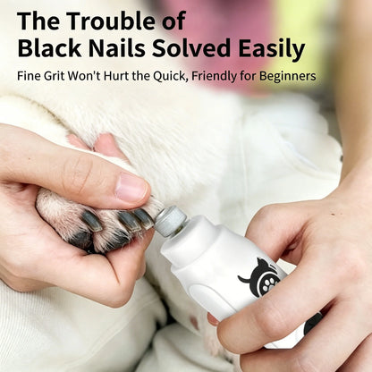 Intelligent LCD Display Pet Nail Polisher 3 Multi-Size Grinding Heads Fast Smooth Trimmer for Small & Large Pets Daily Grooming